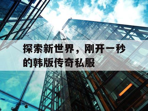 探索新世界，刚开一秒的韩版传奇私服