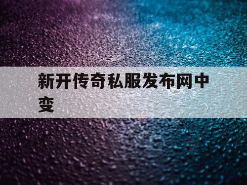 新开传奇私服发布网中变