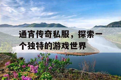 通宵传奇私服，探索一个独特的游戏世界
