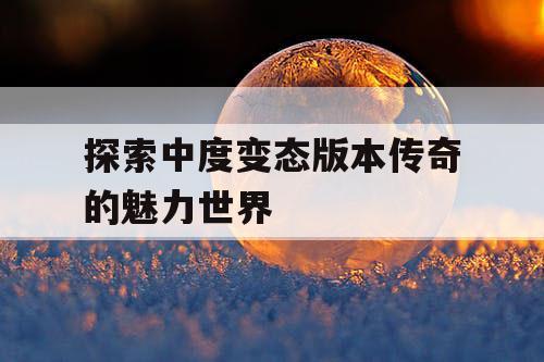 探索中度变态版本传奇的魅力世界