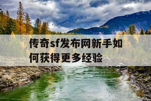 传奇sf发布网新手如何获得更多经验