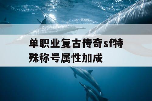单职业复古传奇sf特殊称号属性加成