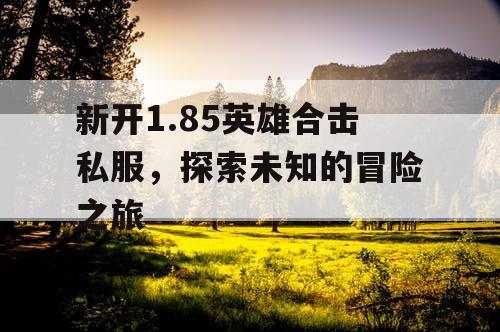 新开1.85英雄合击私服，探索未知的冒险之旅