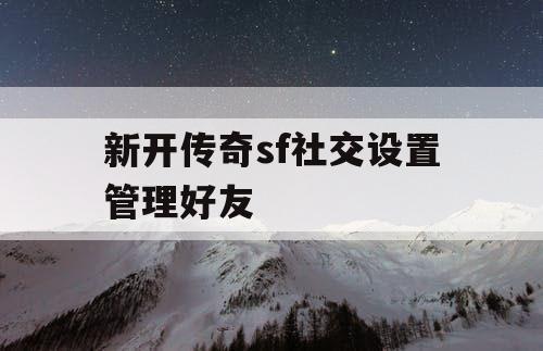 新开传奇sf社交设置管理好友