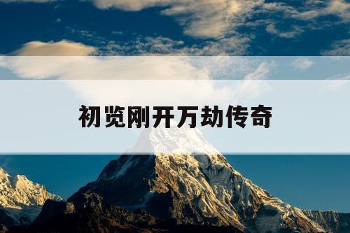 初览刚开万劫传奇