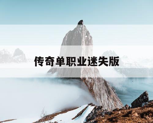 传奇单职业迷失版
