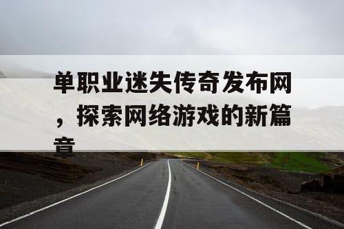 单职业迷失传奇发布网，探索网络游戏的新篇章