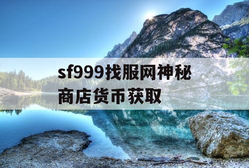 sf999找服网神秘商店货币获取