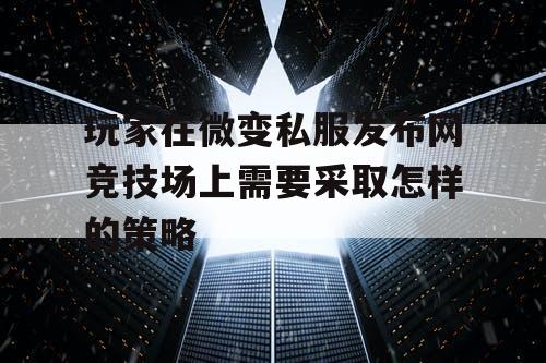 玩家在微变私服发布网竞技场上需要采取怎样的策略